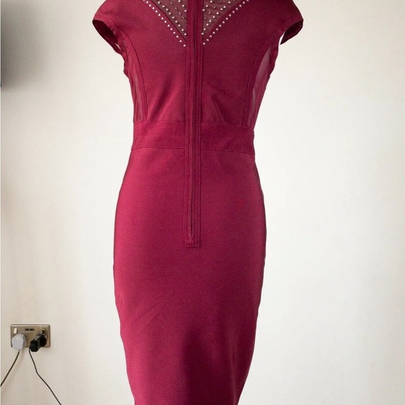 WOW Couture Beaded Detail Bodycon Dress Size 12 - Picture 4 of 6